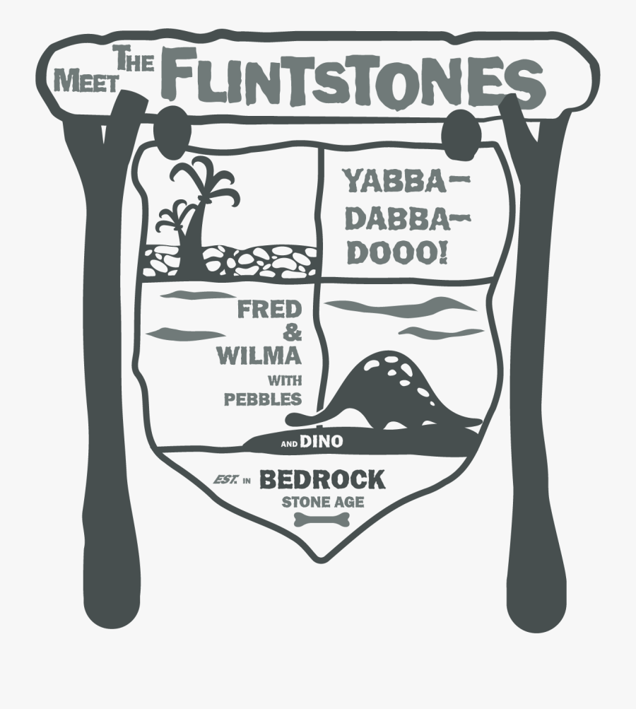 Flintstones Family Crest, Transparent Clipart