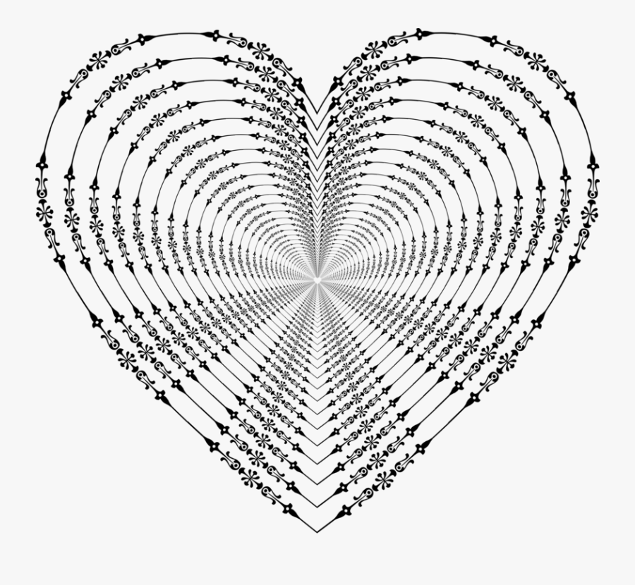 Heart,plant,leaf - Hard Heart With Design, Transparent Clipart