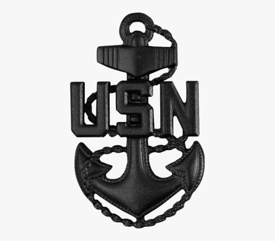 Cap Device Of A United States Navy Chief Petty Officer - Black And White Navy Chief Anchor, Transparent Clipart