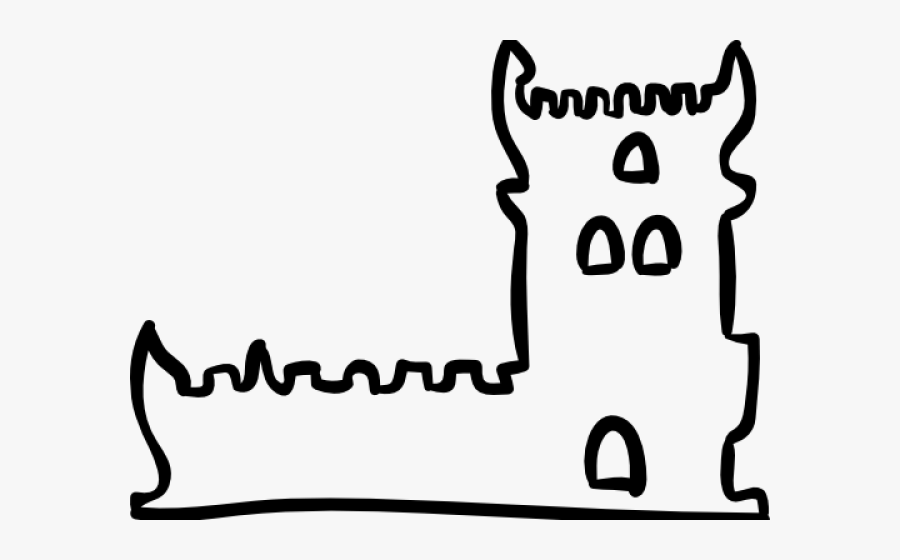 Drawn Castle Outline, Transparent Clipart