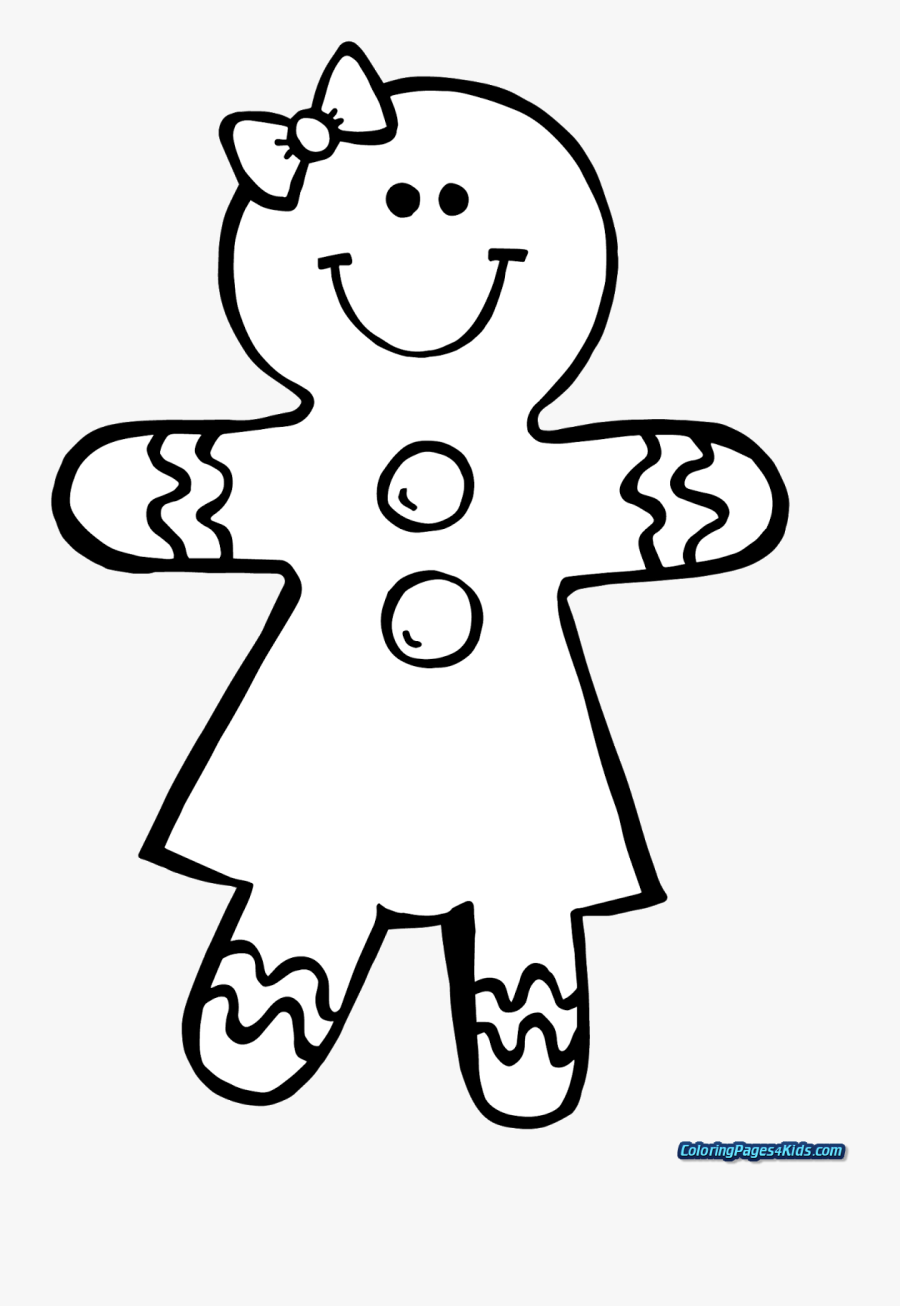 Gingerbread Girl Coloring Pages, Transparent Clipart