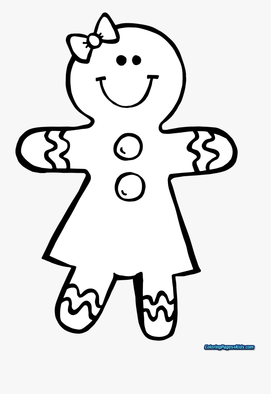 Gingerbread Girl Coloring Pages , Free Transparent Clipart - ClipartKey