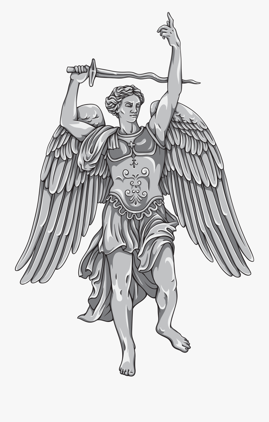 Transparent Saint Michael Clipart - Drawing San Miguel Arcangel, Transparent Clipart