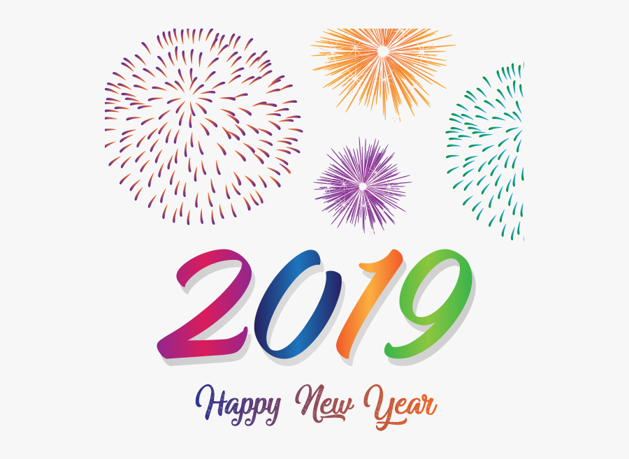 Fireworks Clip January - Happy New Year 2019, Transparent Clipart