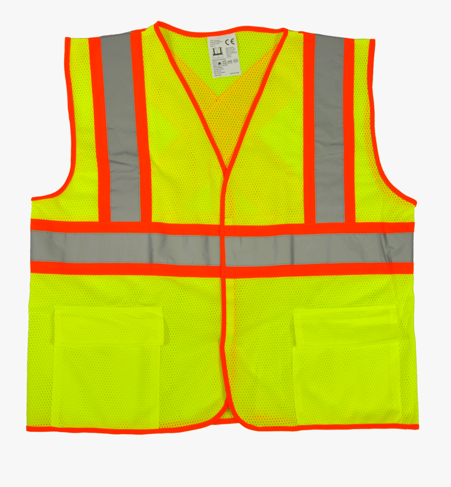 Deluxe High Visibility Fluorescent Safety Vest - Vest, Transparent Clipart