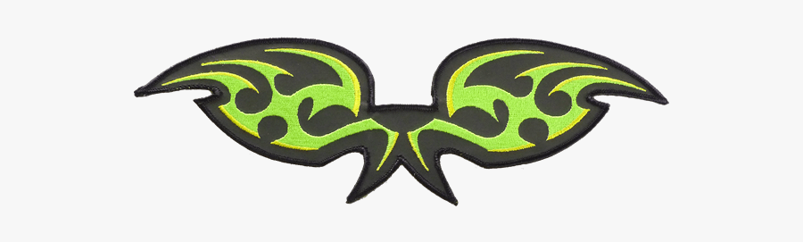 Green And Yellow Wings Reflective Embroidered Patch, Transparent Clipart