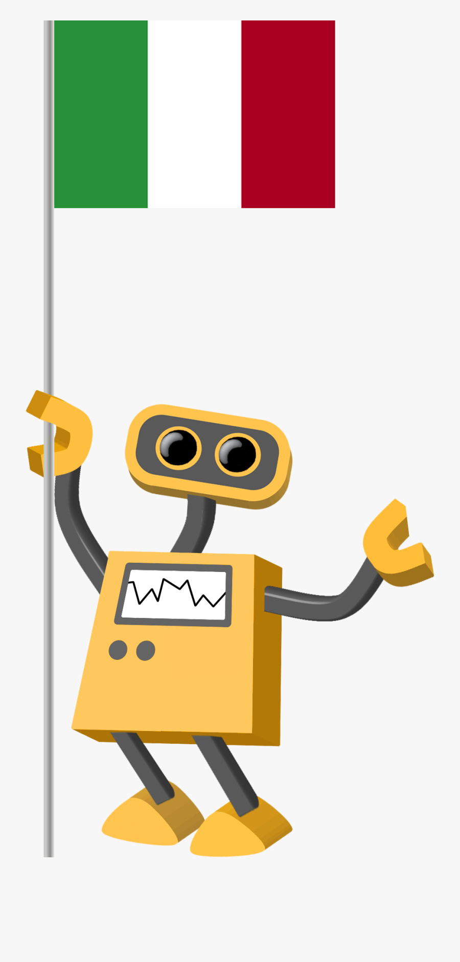Flag Bot, Italy - Transparent Stop Sign Cartoon, Transparent Clipart