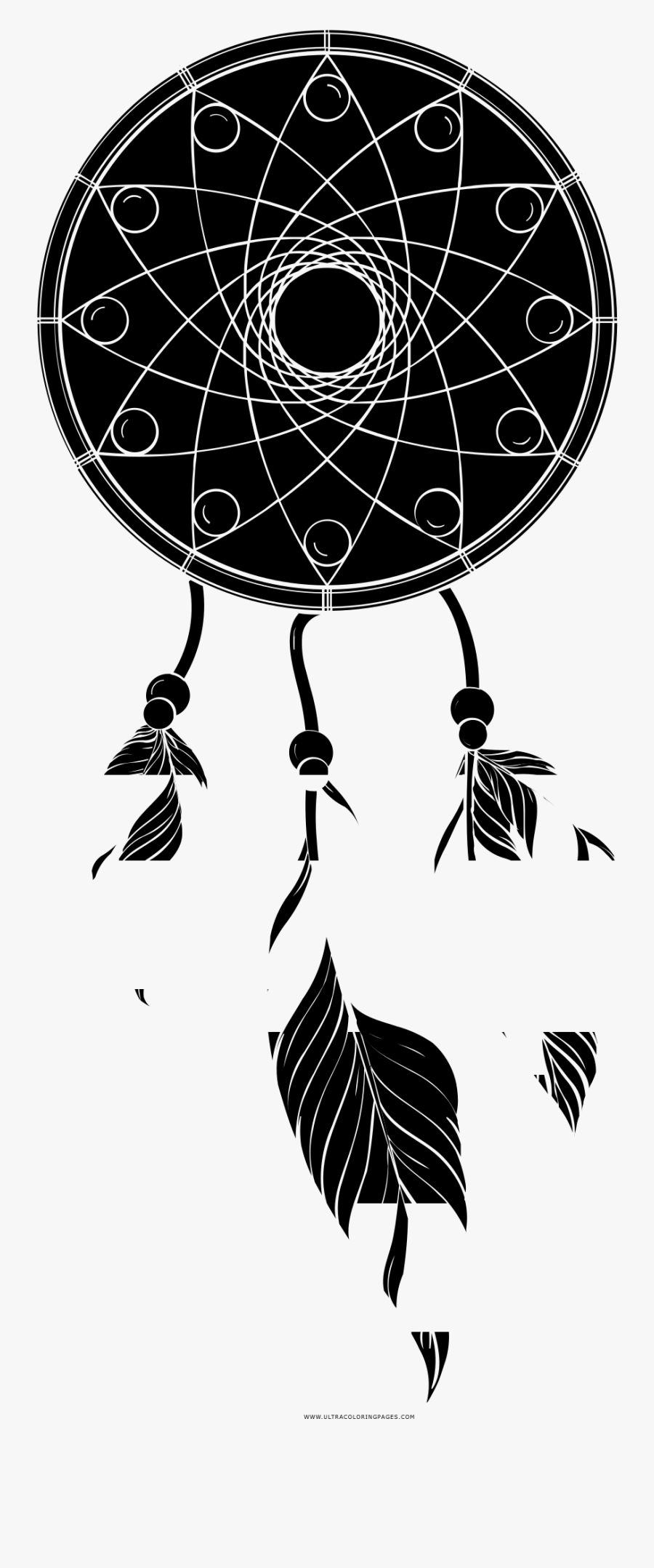 Dreamcatcher Coloring Page - Dreamcatcher, Transparent Clipart