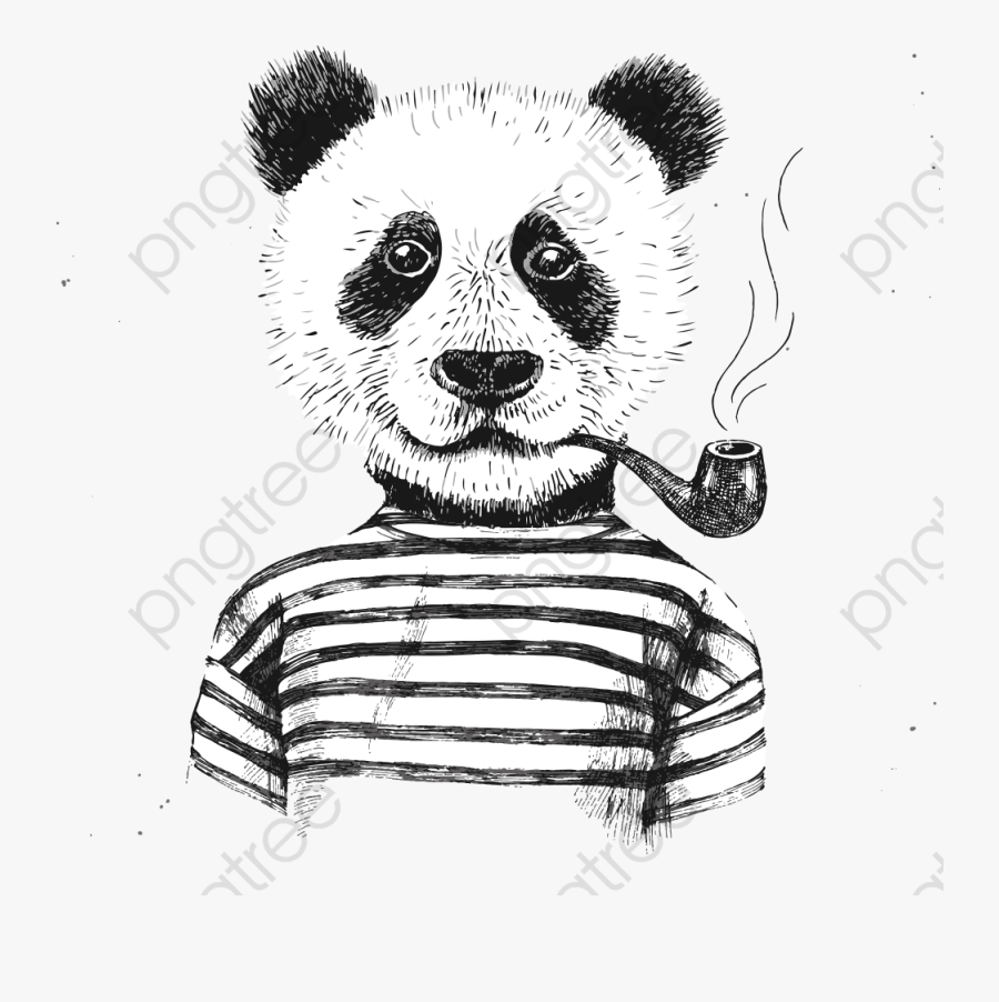Panda Vector Animals Creative - Posters Zwart Wit Dieren, Transparent Clipart