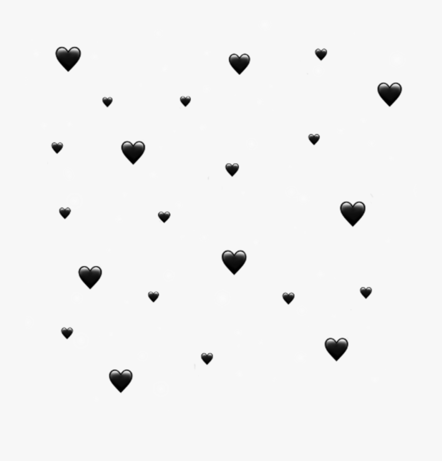 Black Emoji Background For Pictures - Heart Pattern, Transparent Clipart