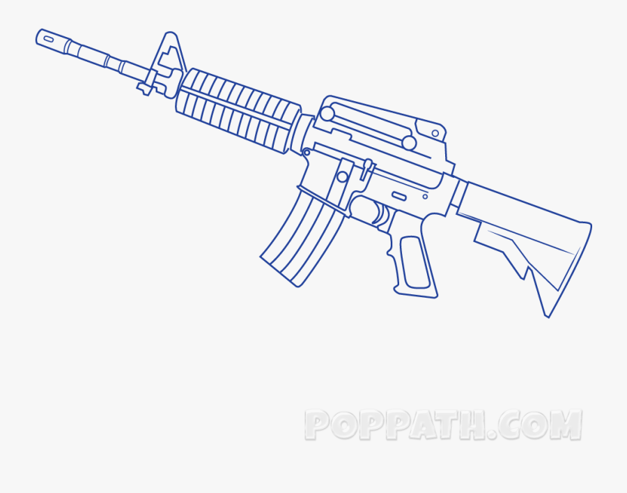 Drawn Rifle M16 - Rifle, Transparent Clipart