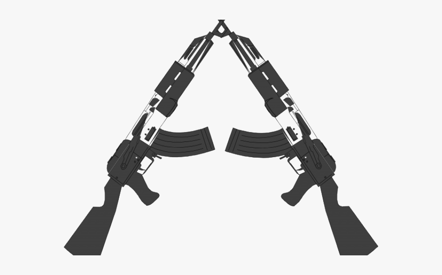 Transparent Rifle Cross - Guns Black And White, Transparent Clipart