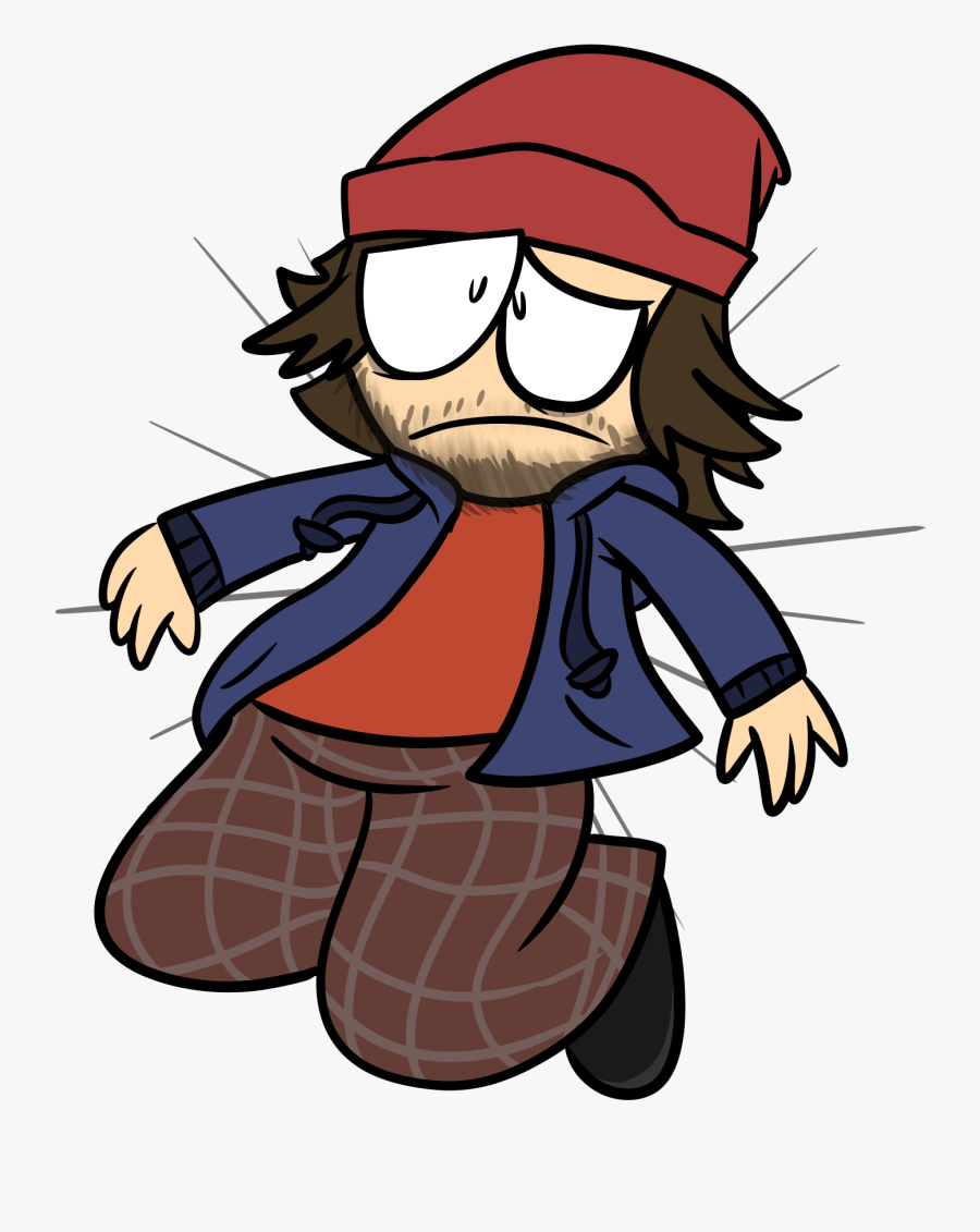 Fat Homeless Man With Art Block - Cartoon Homeless Man, Transparent Clipart
