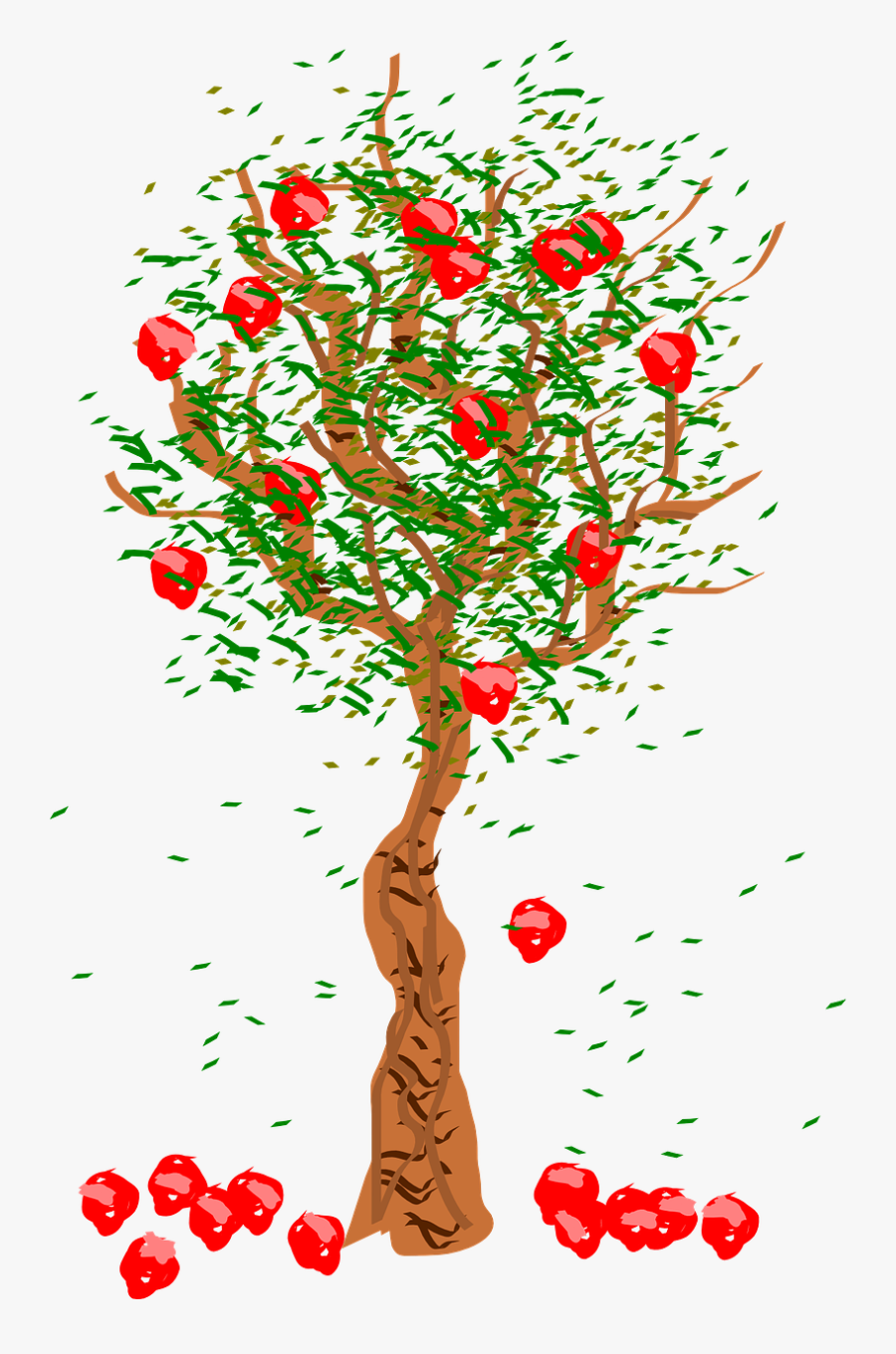 Fruits Falling From Tree, Transparent Clipart