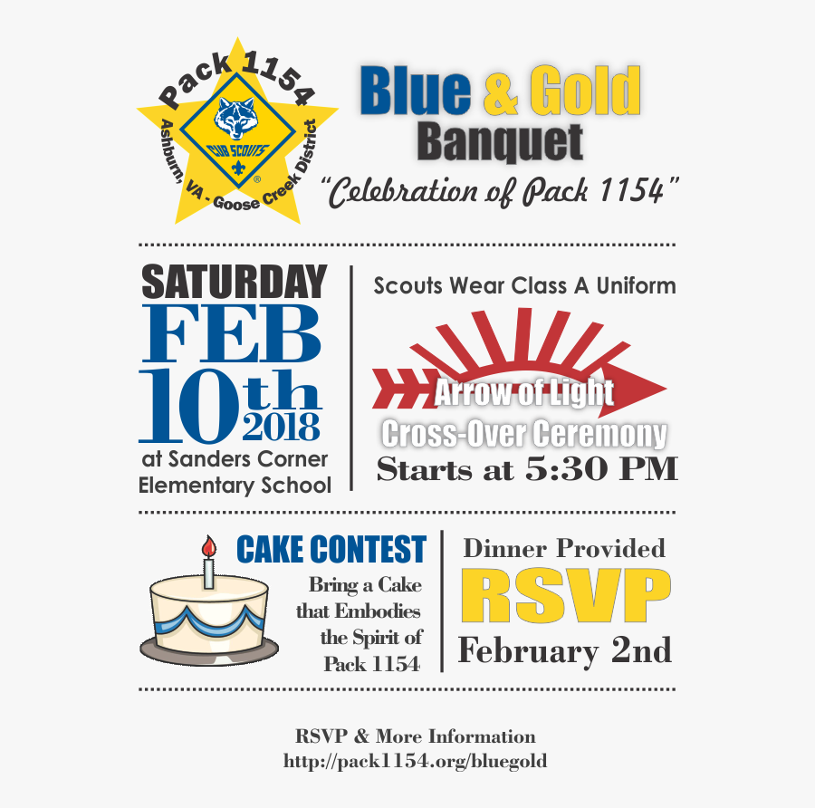 Blue And Gold Banquet Invite - Cub Scout Clip Art, Transparent Clipart