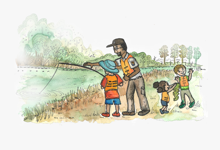 Kid Fisherman Paint, Transparent Clipart