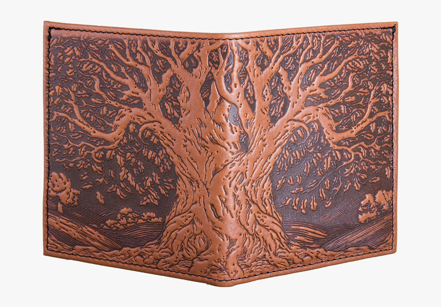Tree Of Life Leather Passport Wallet In Saddle - Motif, Transparent Clipart