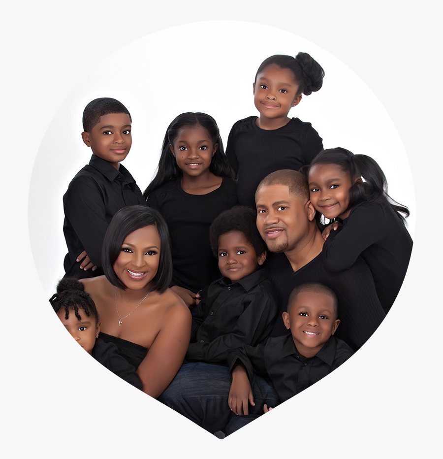 African American Family Parent Marriage Black Is Beautiful - Black Family Of 7, Transparent Clipart