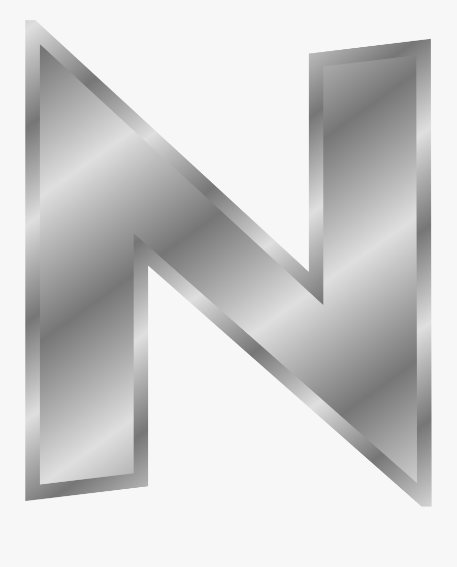 Transparent Silver Line Png - Letter N In Gold, Transparent Clipart