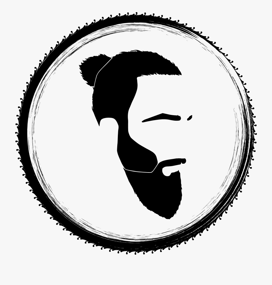 Beard Black And White Logo, Transparent Clipart