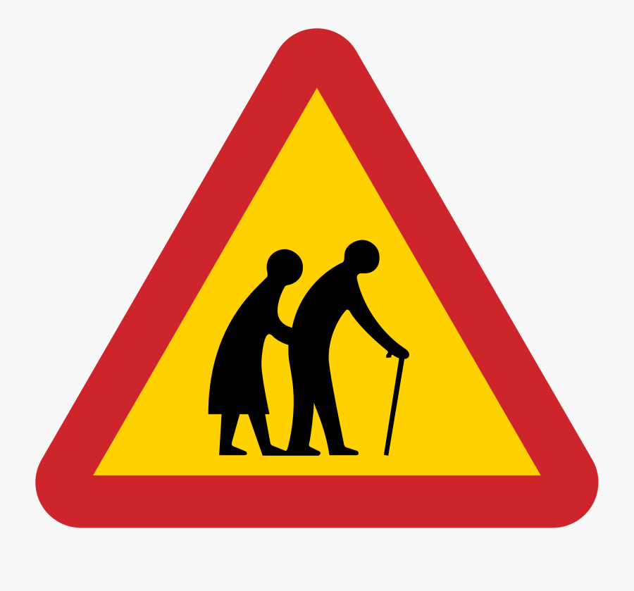 Roadsign Vector Road Signal - Elderly People Crossing Sign, Transparent Clipart
