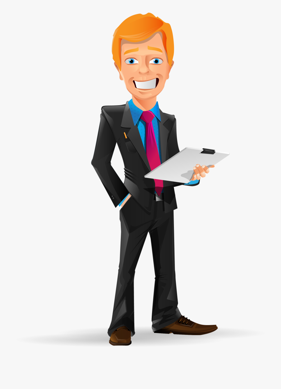 Vector Business People - Businessman Man Cartoon Png, Transparent Clipart
