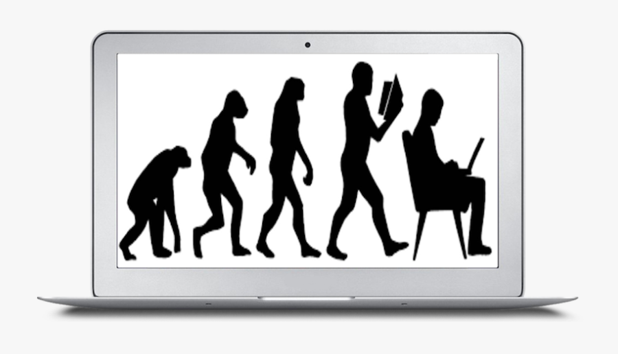 Internet Work From Home - Human Evolution To Computers, Transparent Clipart