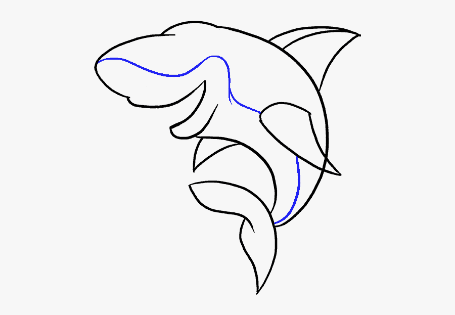 How To Draw A Cartoon Shark Easy Step - Cómo Dibujar Un Animal, Transparent Clipart