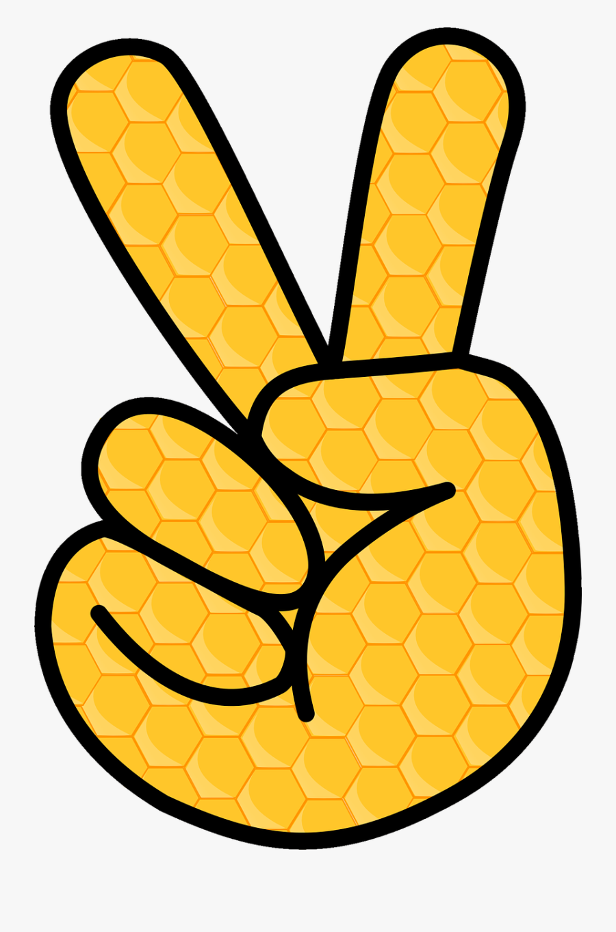 Fingers, Captured, Polygons, Peace, Diapers, All Good - Finger Cartoon Peace Sign, Transparent Clipart