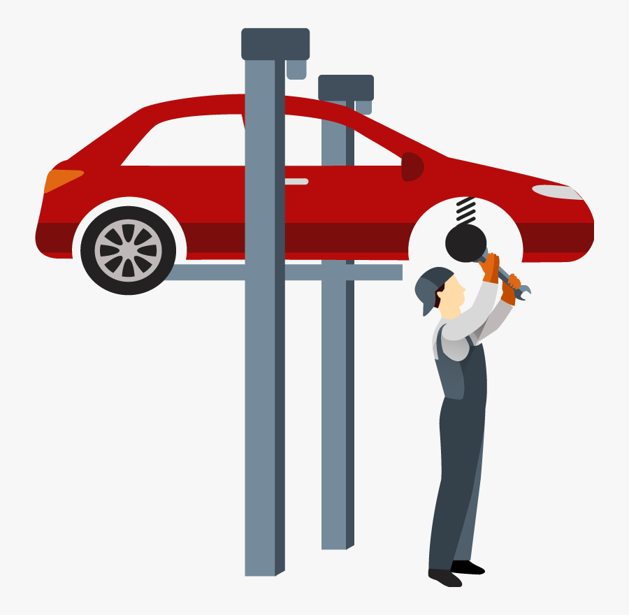 Car On Lift, Transparent Clipart