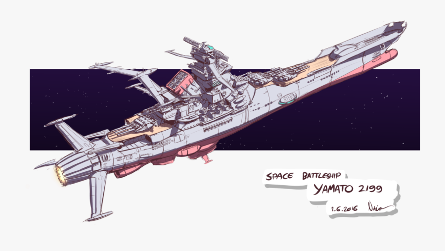 Battleship Drawing Art - Space Battleship Yamato Fan Art, Transparent Clipart