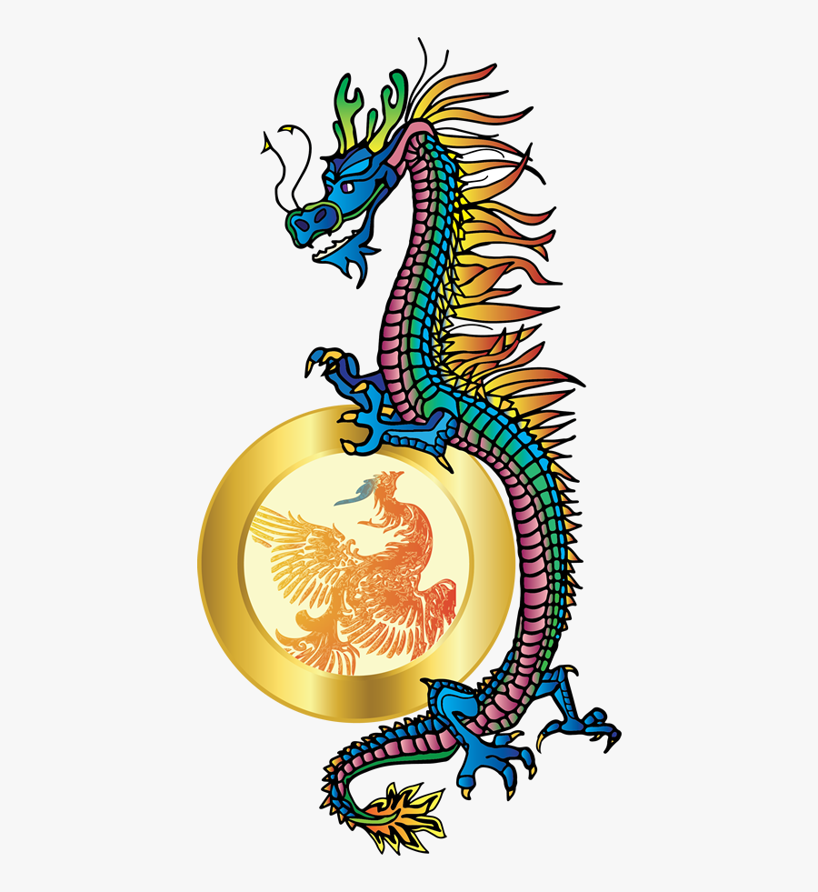 Dragon And Phoenix - Illustration, Transparent Clipart
