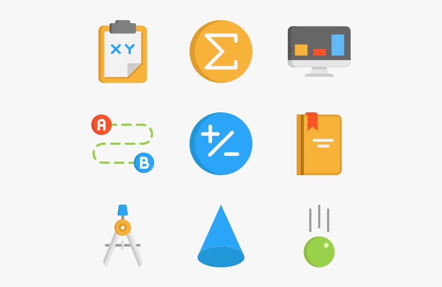 Math Png - Math Symbols - Math Flat Design Png, Transparent Clipart