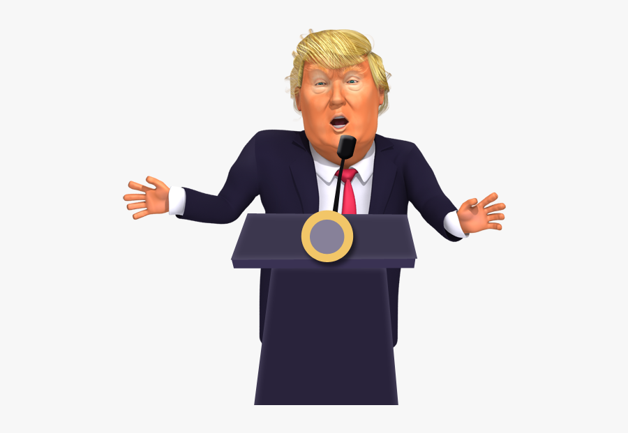 Giving A Press Conference - Donald Trump Caricature Png, Transparent Clipart