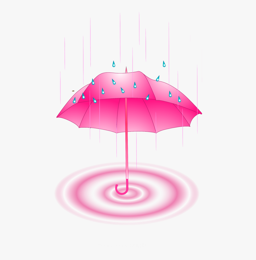 #ftestickers #rain #raindrops #umbrella #pink #cute - Umbrella, Transparent Clipart