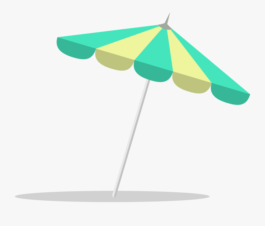 Beach Umbrella Flat Design, Transparent Clipart