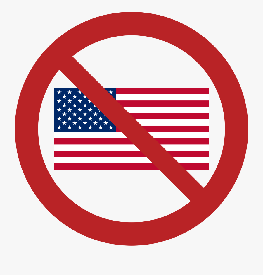Transparent Control Center Clipart - Us Flag Crossed Out, Transparent Clipart