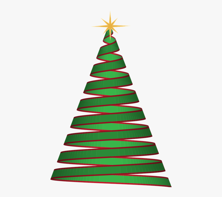 Graphic Christmas Tree - Ribbon Green Christmas Tree, Transparent Clipart