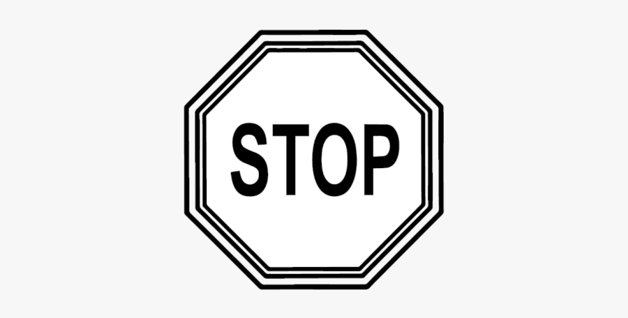 Black And White Stop Sign Clipart - Stop Sign Clipart Black And White, Transparent Clipart