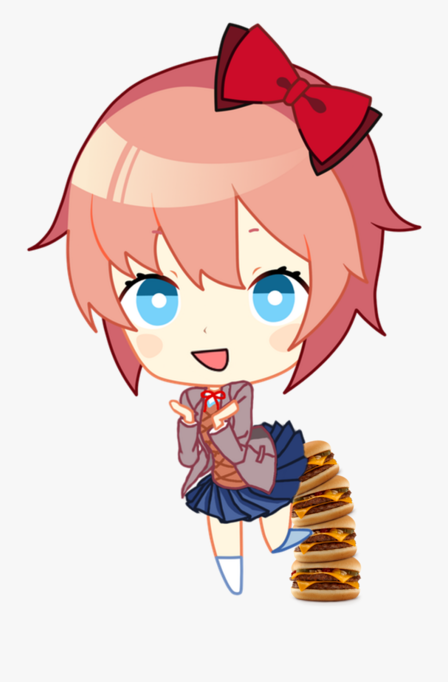 Doki Doki Chibi Sayori, Transparent Clipart