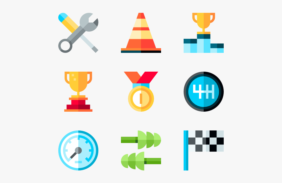 Vector Race Icons - Racing Icons, Transparent Clipart