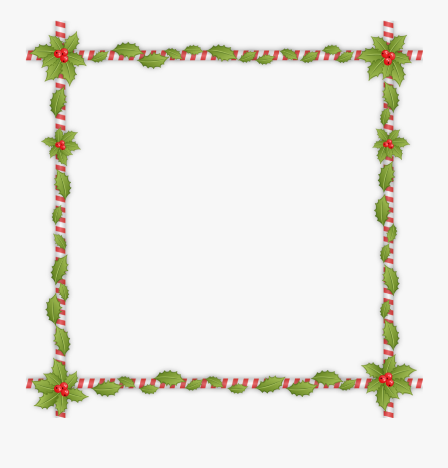#frame #candy Cane #holly #christmas - 邊框 素材, Transparent Clipart