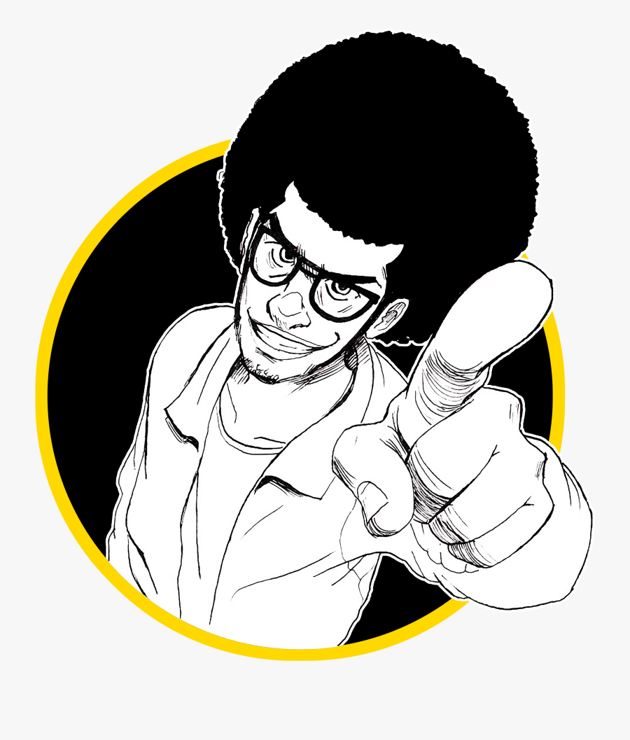 Afro Funk Comic, Transparent Clipart