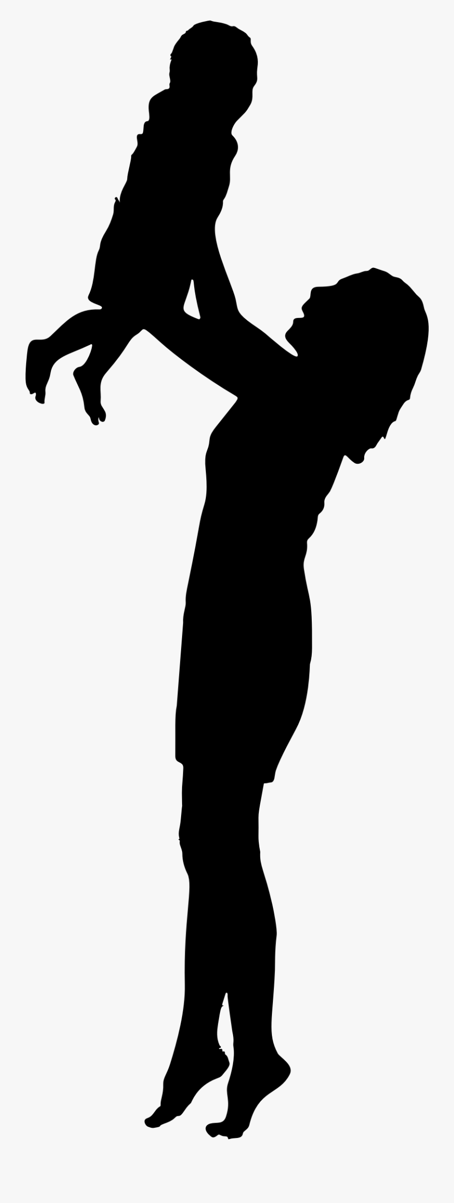 Playing With Infant Big - Woman With Baby Silhouette, Transparent Clipart