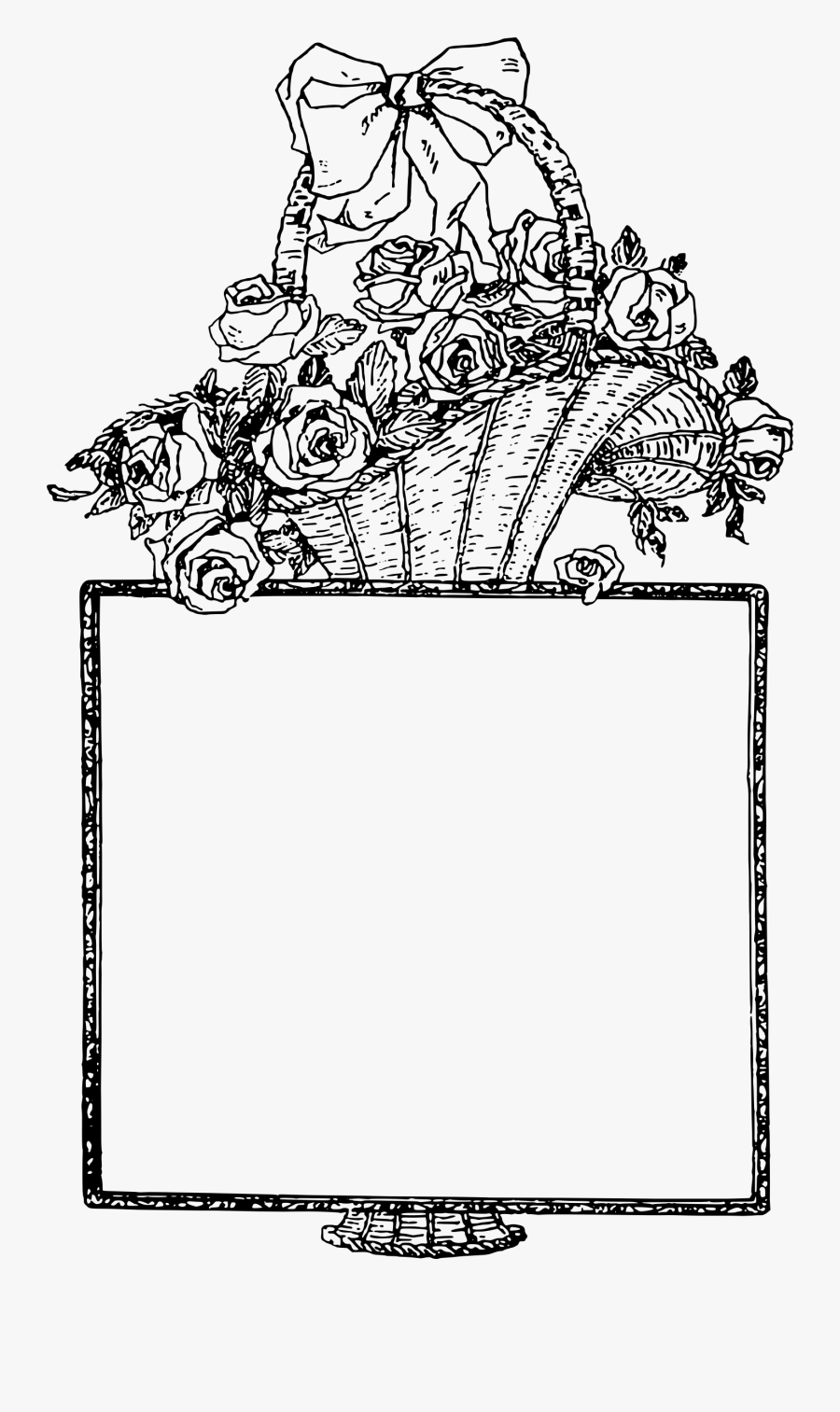Flower Basket Frame Clip Arts - Gift Basket, Transparent Clipart