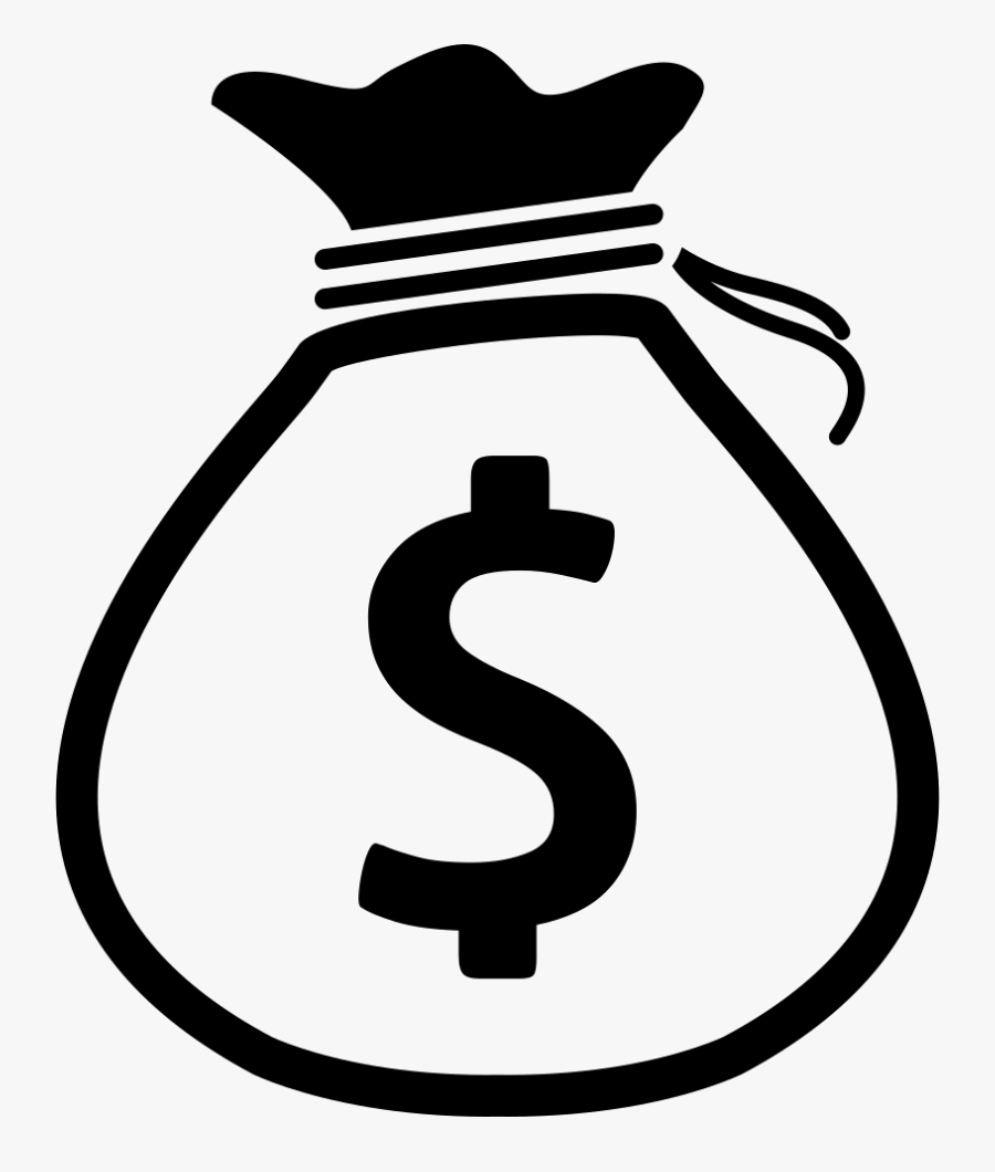 Clip Art,symbol,money Bag,black And White, Transparent Clipart
