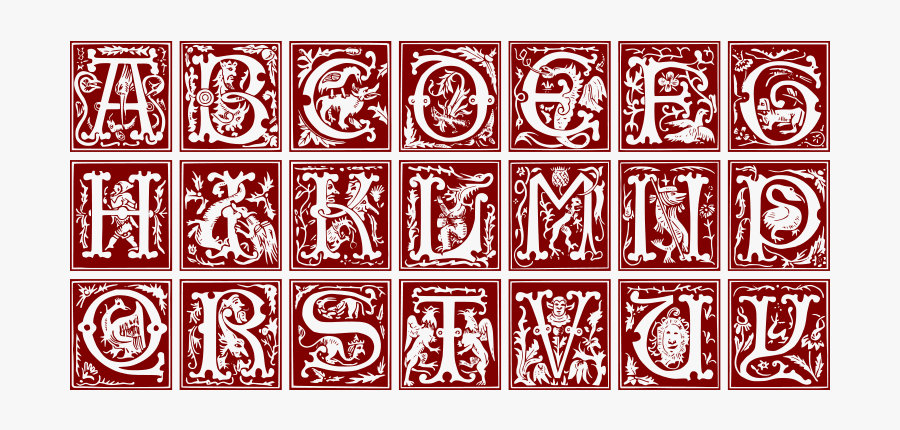 Illuminated Manuscript Examples Alphabet, Transparent Clipart