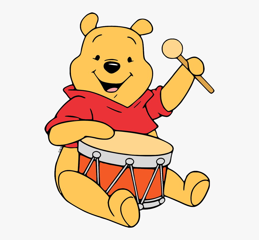 Winnie The Pooh Playing Music, Transparent Clipart