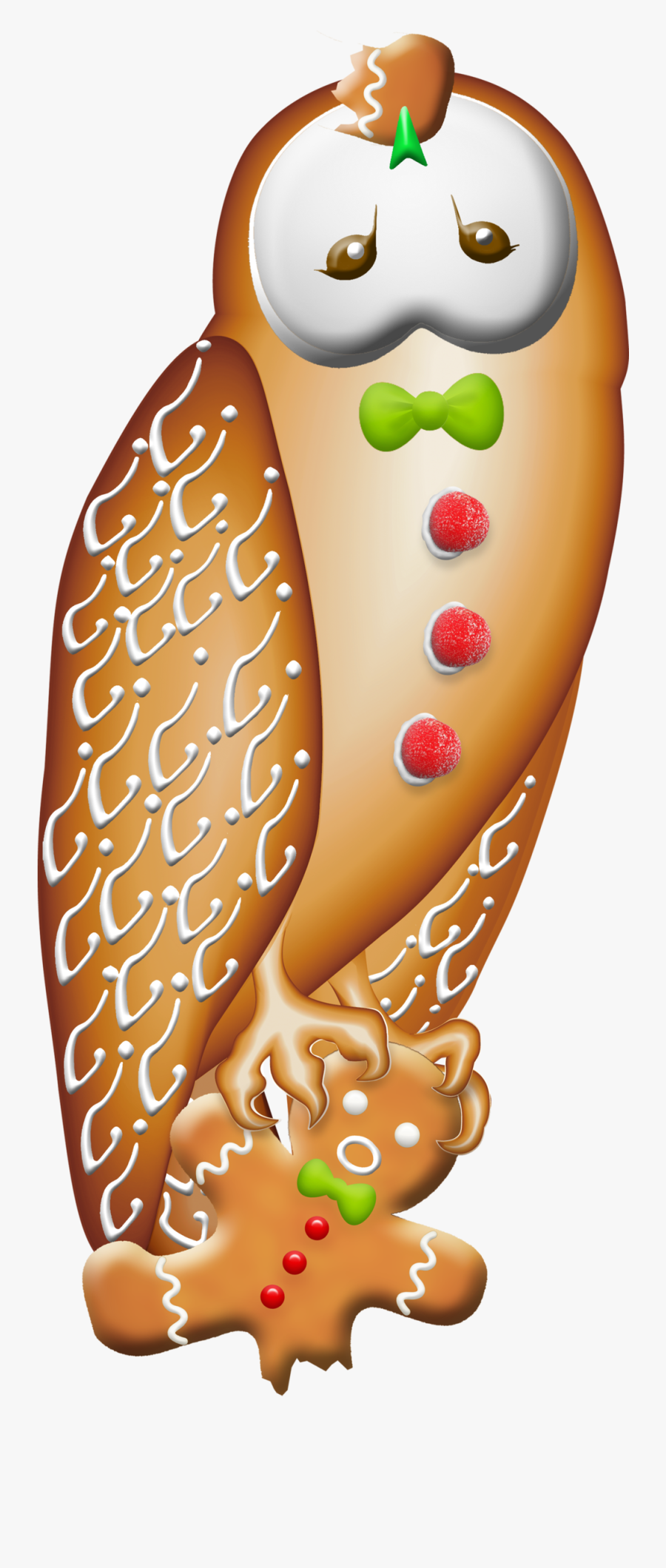 Gingerbread Owl - Illustration, Transparent Clipart