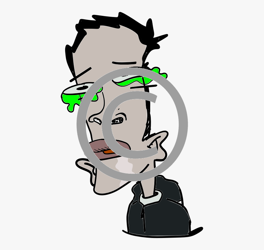 Man With Green Slime Under Eyes - Slime Coming From Eye Art, Transparent Clipart